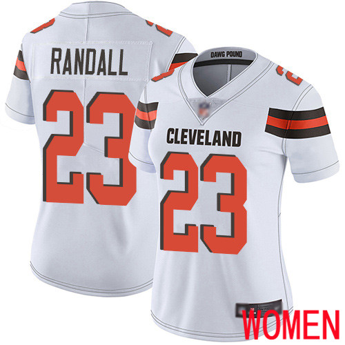 Cleveland Browns Damarious Randall Women White Limited Jersey 23 NFL Football Road Vapor Untouchable